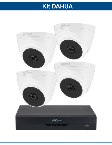 KIT DAHUA, DAH-A4IEXT2D20B, DVR + 4xCAMERA, 2MP, IR 20m