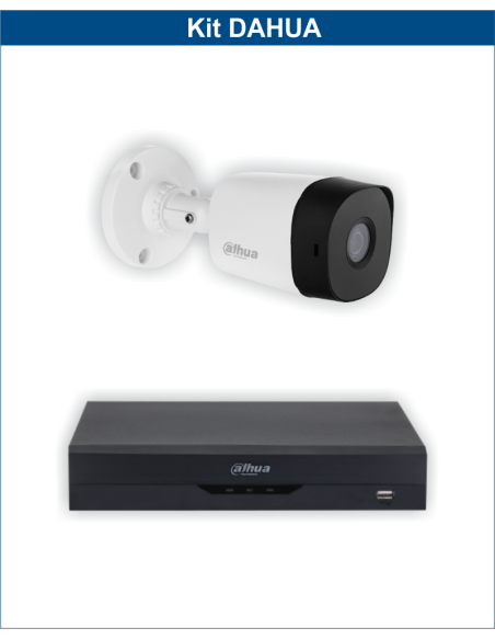 KIT DAHUA, DAH-A1IEXT2B20B, DVR + 1xCAMERA, 2MP, IR 20m