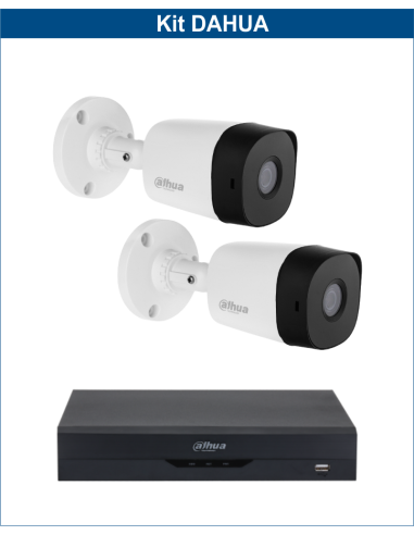 KIT DAHUA, DAH-A2IEXT2B20B, DVR + 2xCAMERA, 2MP, IR 20m