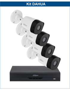 KIT DAHUA, DAH-A4IEXT2B20B, DVR + 4xCAMERA, 2MP, IR 20m