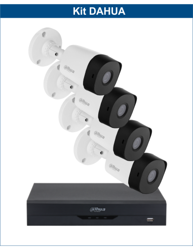KIT DAHUA, DAH-A4IEXT2B20B, DVR + 4xCAMERA, 2MP, IR 20m