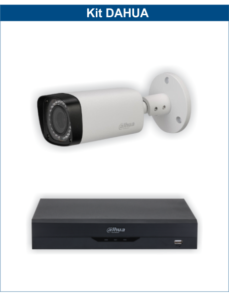 KIT DAHUA, DAH-A1IEXT2B30B, DVR + 1xCAMERA, 2MP, IR 30m