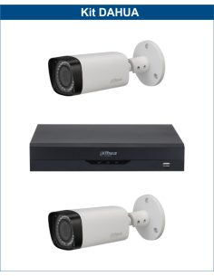 KIT DAHUA, DAH-A2IEXT2B30B, DVR + 2xCAMERA, 2MP, IR 30m