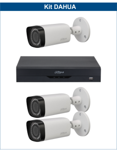 KIT DAHUA, DAH-A3IEXT2B30B, DVR + 3xCAMERA, 2MP, IR 30m