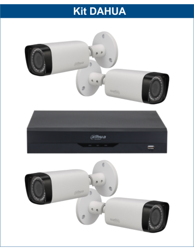 KIT DAHUA, DAH-A4IEXT2B30B, DVR + 4xCAMERA, 2MP, IR 30m