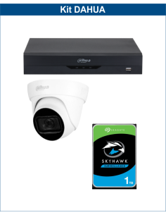 KIT DAHUA, DAH-A1IEXT2D60P, DVR + HDD + 1xCAMERA, 2MP, IR 60m