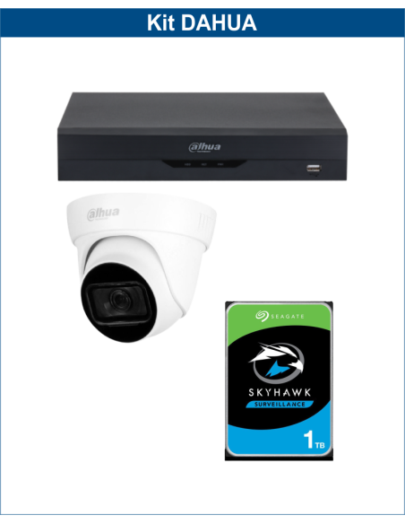 KIT DAHUA, DAH-A1IEXT2D60P, DVR + HDD + 1xCAMERA, 2MP, IR 60m