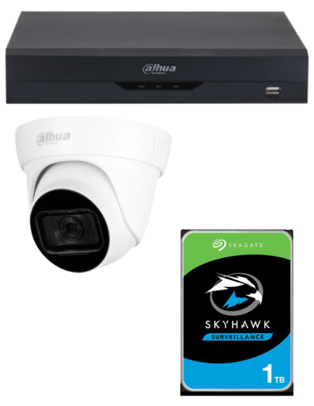 KIT DAHUA, DAH-A1IEXT2D60P, DVR + HDD + 1xCAMERA, 2MP, IR 60m