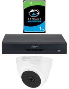 KIT DAHUA, DAH-A1IEXT2D20P, DVR + HDD + 1xCAMERA, 2MP, IR 20m 2