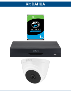 KIT DAHUA, DAH-A1IEXT2D20P, DVR + HDD + 1xCAMERA, 2MP, IR 20m