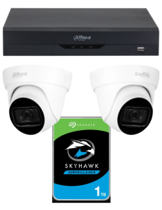 KIT DAHUA, DAH-A2IEXT2D60P, DVR + HDD + 2xCAMERA, 2MP, IR 60m 2