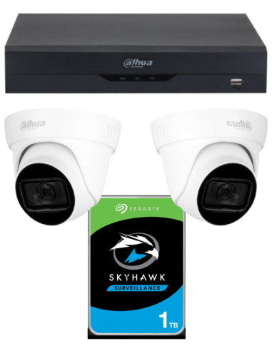 KIT DAHUA, DAH-A2IEXT2D60P, DVR + HDD + 2xCAMERA, 2MP, IR 60m
