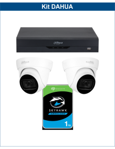 KIT DAHUA, DAH-A2IEXT2D60P, DVR + HDD + 2xCAMERA, 2MP, IR 60m