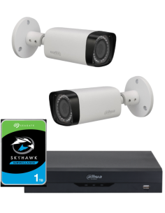 KIT DAHUA, DAH-A2IEXT2B30P, DVR + HDD + 2xCAMERA, 2MP, IR 30m 2