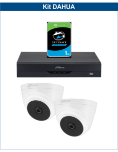 KIT DAHUA, DAH-A2IEXT2D20P, DVR + HDD + 2xCAMERA, 2MP, IR 20m