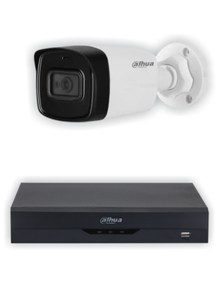 KIT DAHUA, DAH-A1IEXT2B80B, DVR + 1xCAMERA, 2MP, IR 80m