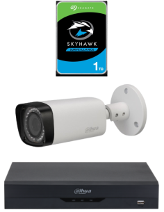 KIT DAHUA, DAH-A1IEXT2B30P, DVR + HDD + 1xCAMERA, 2MP, IR 30m 2