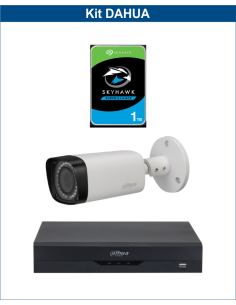 KIT DAHUA, DAH-A1IEXT2B30P, DVR + HDD + 1xCAMERA, 2MP, IR 30m