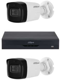 KIT DAHUA, DAH-A2IEXT2B80B, DVR + 2xCAMERA, 2MP, IR 80m 2