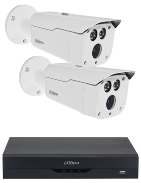 KIT DAHUA, DAH-A2IEXT2B80B, DVR + 2xCAMERA, 2MP, IR 80m