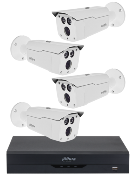 KIT DAHUA, DAH-A4IEXT2B80B, DVR + 4xCAMERA, 2MP, IR 80m