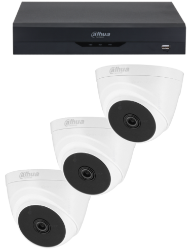 KIT DAHUA, DAH-A3IEXT2D20B, DVR + 3xCAMERA, 2MP, IR 20m