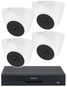 KIT DAHUA, DAH-A4IEXT2D20B, DVR + 4xCAMERA, 2MP, IR 20m 2