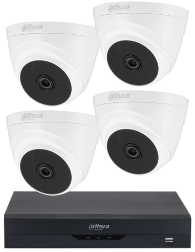 KIT DAHUA, DAH-A4IEXT2D20B, DVR + 4xCAMERA, 2MP, IR 20m