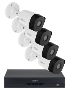 KIT DAHUA, DAH-A4IEXT2B20B, DVR + 4xCAMERA, 2MP, IR 20m 2