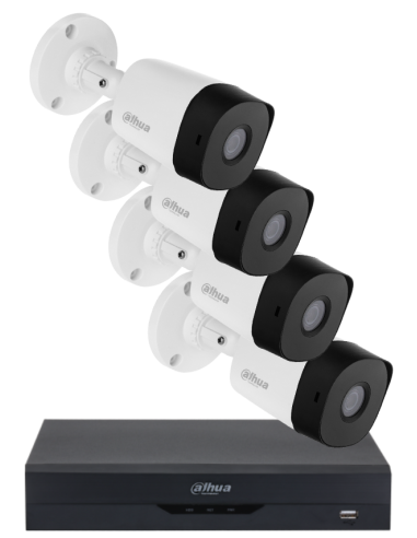 KIT DAHUA, DAH-A4IEXT2B20B, DVR + 4xCAMERA, 2MP, IR 20m