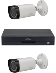 KIT DAHUA, DAH-A2IEXT2B30B, DVR + 2xCAMERA, 2MP, IR 30m 2