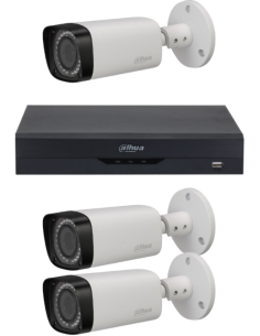 KIT DAHUA, DAH-A3IEXT2B30B, DVR + 3xCAMERA, 2MP, IR 30m 2