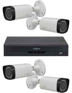 KIT DAHUA, DAH-A4IEXT2B30B, DVR + 4xCAMERA, 2MP, IR 30m 2