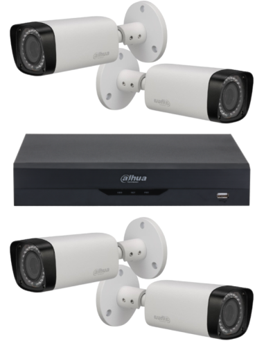 KIT DAHUA, DAH-A4IEXT2B30B, DVR + 4xCAMERA, 2MP, IR 30m
