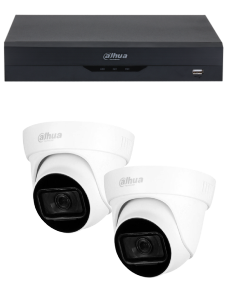 KIT DAHUA, DAH-A2IEXT2D60B, DVR + 2xCAMERA, 2MP, IR 60m