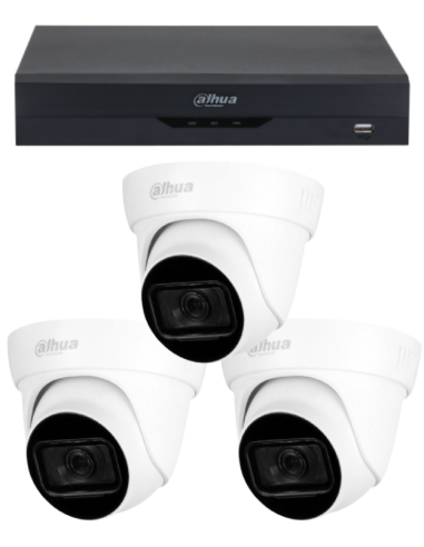 KIT DAHUA, DAH-A3IEXT2D60B, DVR + 3xCAMERA, 2MP, IR 60m