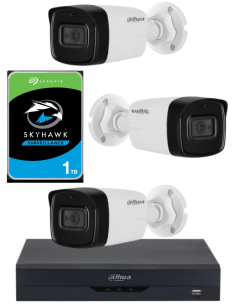 KIT DAHUA, DAH-A3IEXT2B80P, DVR + HDD + 3xCAMERA, 2MP, IR 80m 2