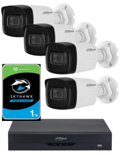 KIT DAHUA, DAH-A4IEXT2B80P, DVR + HDD + 4xCAMERA, 2MP, IR 80m 2