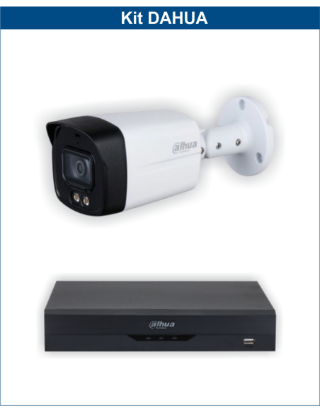 KIT DAHUA, DAH-A1IEXT2B40B, DVR + 1xCAMERA, 2MP, IR 40m