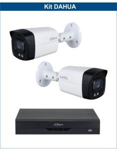 KIT DAHUA, DAH-A2IEXT2B40B, DVR + 2xCAMERA, 2MP, IR 40m