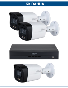 KIT DAHUA, DAH-A3IEXT2B40B, DVR + 3xCAMERA, 2MP, IR 40m