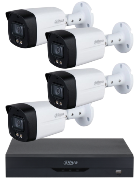 KIT DAHUA, DAH-A4IEXT2B40B, DVR + 4xCAMERA, 2MP, IR 40m