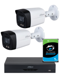 KIT DAHUA, DAH-A2IEXT2B40P, DVR + HDD + 2xCAMERA, 2MP, IR 40m 2