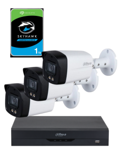 KIT DAHUA, DAH-A3IEXT2B40P, DVR + HDD + 3xCAMERA, 2MP, IR 40m 2