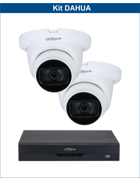 KIT DAHUA, DAH-A2IEXT2D30B, DVR + 2xCAMERA, 2MP, IR 30m