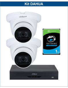KIT DAHUA, DAH-A2IEXT2D30P, DVR + HDD + 2xCAMERA, 2MP, IR 30m