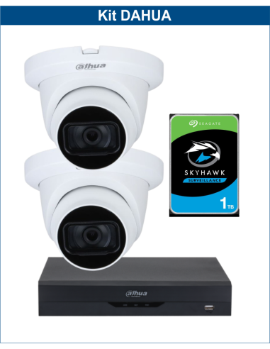 KIT DAHUA, DAH-A2IEXT2D30P, DVR + HDD + 2xCAMERA, 2MP, IR 30m