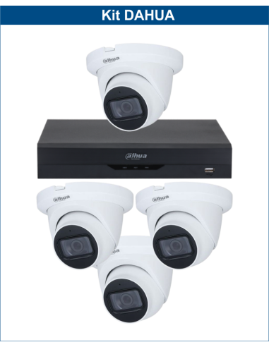 KIT DAHUA, DAH-A4IEXT2D60B, DVR + 4xCAMERA, 2MP, IR 60m