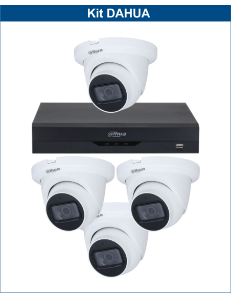 KIT DAHUA, DAH-A4IEXT2D60B, DVR + 4xCAMERA, 2MP, IR 60m