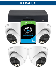KIT DAHUA, DAH-A4IEXT2D40P, DVR + HDD + 4xCAMERA, 2MP, IR 40m